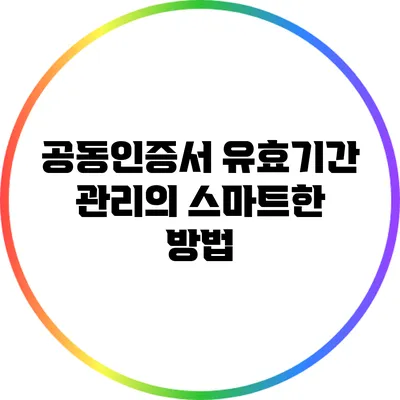 공동인증서 유효기간 관리의 스마트한 방법
