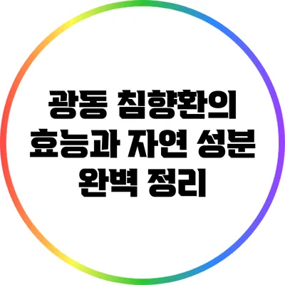 광동 침향환의 효능과 자연 성분 완벽 정리