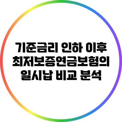기준금리 인하 이후 최저보증연금보험의 일시납 비교 분석