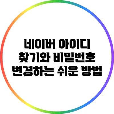 네이버 아이디 찾기와 비밀번호 변경하는 쉬운 방법