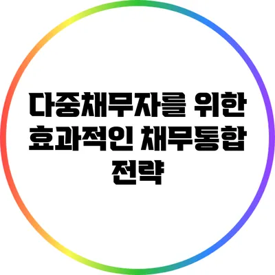 다중채무자를 위한 효과적인 채무통합 전략