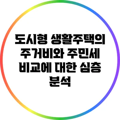 도시형 생활주택의 주거비와 주민세 비교에 대한 심층 분석