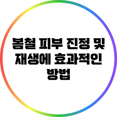 봄철 피부 진정 및 재생에 효과적인 방법