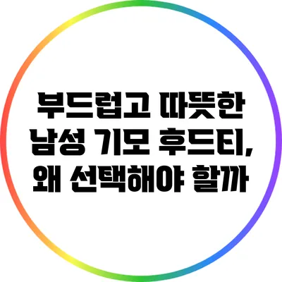 부드럽고 따뜻한 남성 기모 후드티, 왜 선택해야 할까?