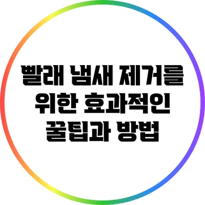 빨래 냄새 제거를 위한 효과적인 꿀팁과 방법
