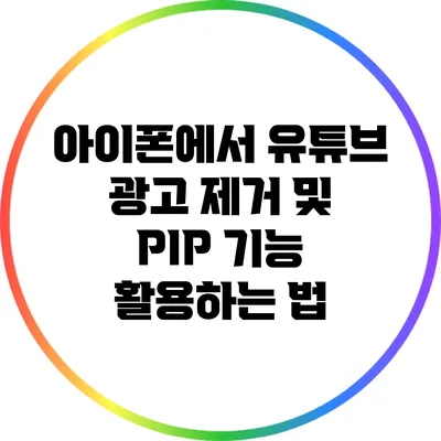 아이폰에서 유튜브 광고 제거 및 PIP 기능 활용하는 법