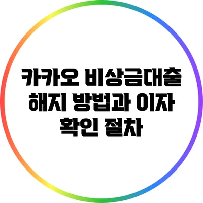 카카오 비상금대출 해지 방법과 이자 확인 절차