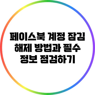 페이스북 계정 잠김 해제 방법과 필수 정보 점검하기