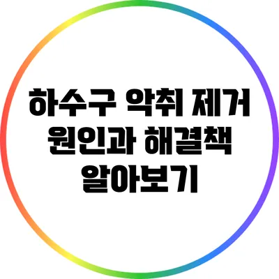 하수구 악취 제거: 원인과 해결책 알아보기