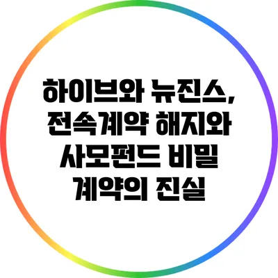 하이브와 뉴진스, 전속계약 해지와 사모펀드 비밀 계약의 진실