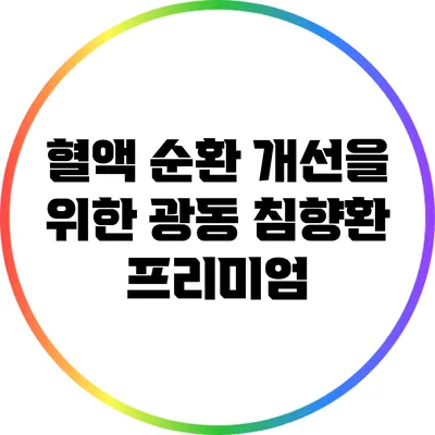 혈액 순환 개선을 위한 광동 침향환 프리미엄