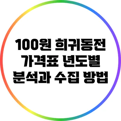 100원 희귀동전 가격표: 년도별 분석과 수집 방법