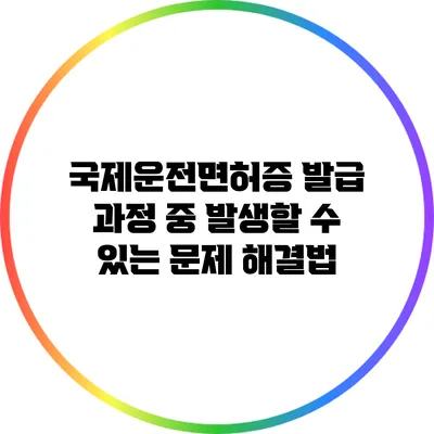 국제운전면허증 발급 과정 중 발생할 수 있는 문제 해결법