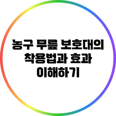 농구 무릎 보호대의 착용법과 효과 이해하기