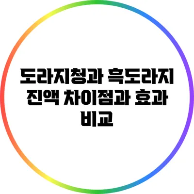 도라지청과 흑도라지 진액: 차이점과 효과 비교