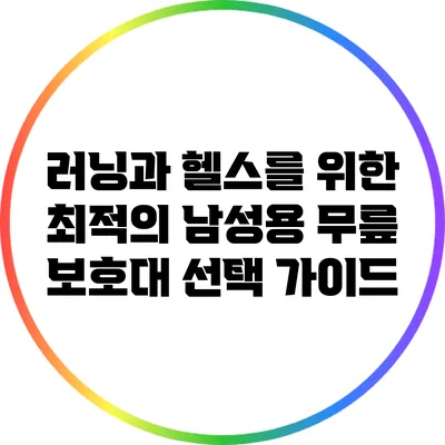 러닝과 헬스를 위한 최적의 남성용 무릎 보호대 선택 가이드