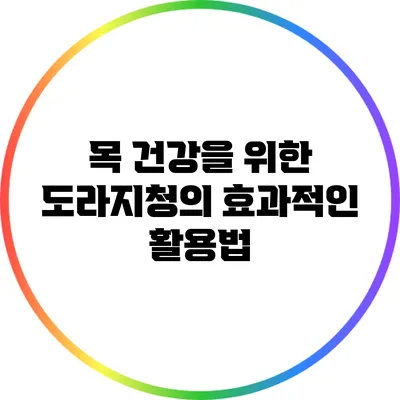 목 건강을 위한 도라지청의 효과적인 활용법