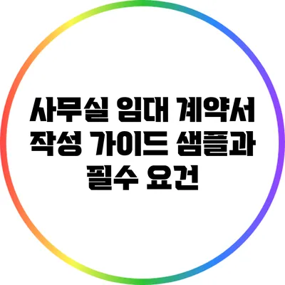 사무실 임대 계약서 작성 가이드: 샘플과 필수 요건