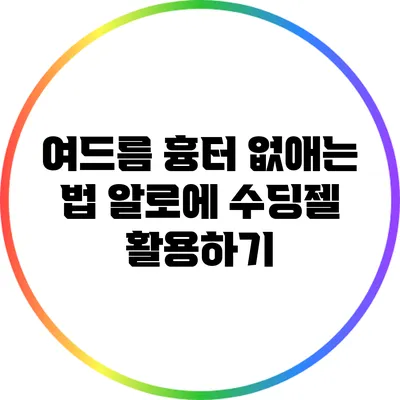 여드름 흉터 없애는 법: 알로에 수딩젤 활용하기