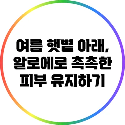 여름 햇볕 아래, 알로에로 촉촉한 피부 유지하기