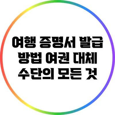 여행 증명서 발급 방법: 여권 대체 수단의 모든 것