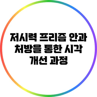 저시력 프리즘 안과 처방을 통한 시각 개선 과정