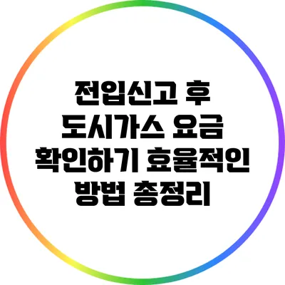 전입신고 후 도시가스 요금 확인하기: 효율적인 방법 총정리