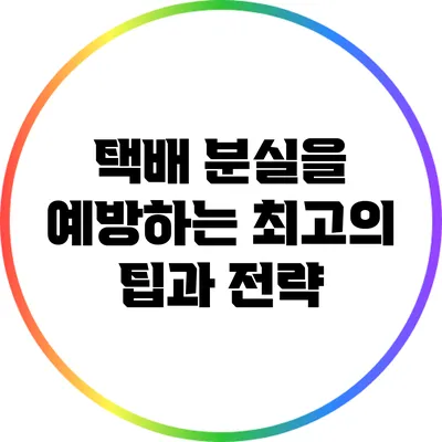 택배 분실을 예방하는 최고의 팁과 전략