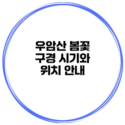 우암산 봄꽃 구경 시기와 위치 안내