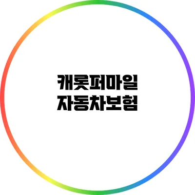캐롯퍼마일 자동차보험